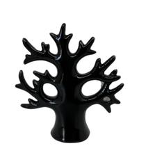 Enfeite árvore preta de cerâmica trabalhada decorativa