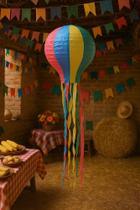 Enfeite Balão Papel c/ Fitas 25cm Festa Junina 4831 - Festas Brinquedos