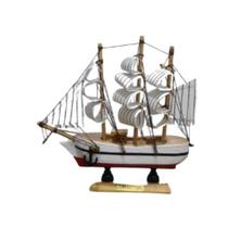 Enfeite barco 16cm madeira, ref 5368