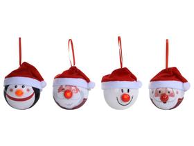 Enfeite Bola Árvore Natal Decorativa Pisca Pisca Em Led Sortido 1un Decoração Natalina Papai Noel Pinguim e Boneco de Neve