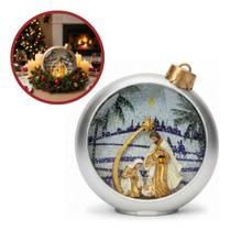 Enfeite Bola Natal Presépio Luminária Decoração Globo Neve Enfeite Bola Natal Presépio Luminária Decoração Globo Neve