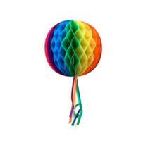 Enfeite Bola Sanfonada Grande 30cm com Fitas Q23419