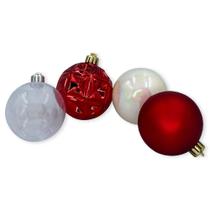 Enfeite Bolinhas De Natal Vermelho 6cm Kit 30