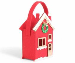 Enfeite Bolsa em feltro casa natalina Enfeite Bolsa em feltro casa natalina