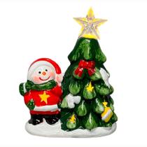 Enfeite Boneco de Neve em Cerâmica com Luzes 12x15cm DRM2055 Enfeite Boneco de Neve em Cerâmica com Luzes 12x15cm DRM2055