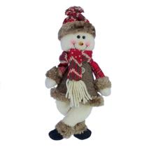 Enfeite Boneco De Neve Natal Em Tecido 30Cm