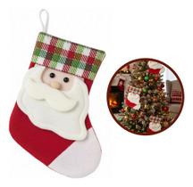 Enfeite Bota Porta Maçanete Papai Noel Árvore Natal 25cm Vermelho Papai Noel