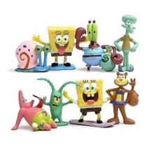 Enfeite Brinquedo 8 Bonecos Bob Esponja Patrick Molusco