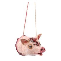 Enfeite cabeca de porco pendurada halloween