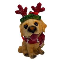Enfeite Cachorro Natalino em Resina 10cm RS1453 Enfeite Cachorro Natalino em Resina 10cm RS1453