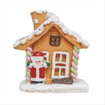 Enfeite Casinha Papai Noel Nevada Poliresina Decoração Natal