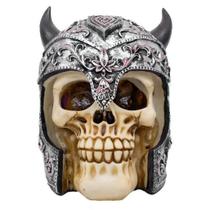 Enfeite Caveira Capacete Chifres Viking Crânio Resina Enfeite Caveira Capacete Chifres Viking Crânio Resina