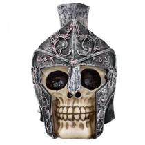 Enfeite Caveira Capacete Romano Espinhos Crânio Resina Enfeite Caveira Capacete Romano Espinhos Crânio Resina