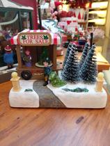 Enfeite Cenário Vila Natalina Musical Led Movimento Luz Som Casa Sala Quarto Escritório Mesa Rack Estante Papai Noel Natal Presente Hall Neve Luzes