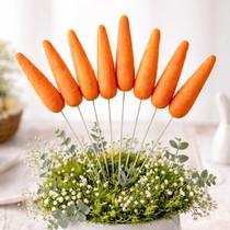 Enfeite Cenourinhas Cenouras Palito Páscoa De 24cm Kit 18pçs Enfeite Cenourinhas Cenouras Palito Páscoa De 24cm Kit 18pçs
