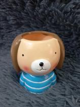 Enfeite cerâmica cachorrinho com roupa azul Enfeite cerâmica cachorrinho com roupa azul