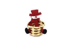 Enfeite Cesta de Natal Le com Figuras Luxo Vermelha 13x11cm - Cazza