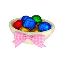 Enfeite Cesto Pascoa Cestinha Pequena com Palha e Laço Rosa - Decore Casa Enfeite Cesto Pascoa Cestinha Pequena com Palha e Laço Rosa - Decore Casa