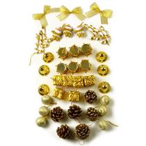 Enfeite Com 42 Un Para Árvore De Natal Dourado Decoração Enfeite Com 42 Un Para Árvore De Natal Dourado Decoração