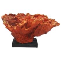 Enfeite Coral Poliresina Vermelha Base Preta
