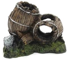 Enfeite de Aquário Barril Duplo Toca Do Betta Fragata Enfeite de Aquário Barril Duplo Toca Do Betta Fragata