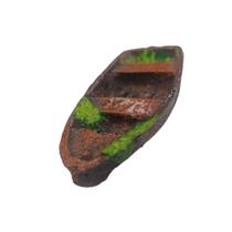 Enfeite De Aquário Em Resina Barco De Madeira canoa Pequena