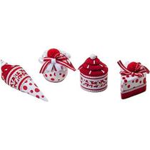 Enfeite de Arvore Cup Cakes em tecido kit com 4 unidades Christmas Traditions EAN 018859431647