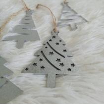 Enfeite de Árvore de Natal em MDF Decoração Natalina Papai Noel Estrelas kit com 10 unidades