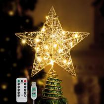 Enfeite de Árvore de Natal Estrela Roylvan com 20 LEDs Luz USB 25cm