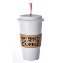Enfeite de árvore de Natal Kurt S. Adler Happiness Coffee Cup