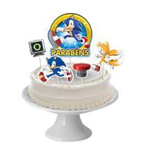 Enfeite de bolo topper topo Bolo Decoração Festa Sonic