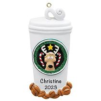 Enfeite de Café Personalizado 2022 Enfeites de Árvore de Natal da Xícara de Café de Poliresina Presentes Encantadores para Amantes do Café Enfeite de Natal do Café Starbucks Presente de Lembrança Barista