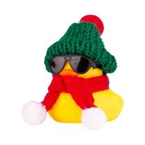 Enfeite De Carro De Pato De Borracha De Inverno Com Mini Chapéu E Cachecol Para Decorações De Natal