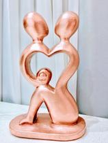 Enfeite De Casal Rosa Gold Estátua Em Resina Decoração Casa Enfeite De Casal Rosa Gold Estátua Em Resina Decoração Casa