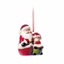 Enfeite De Cerâmica De Papai Noel Com Menino - 1 UN 1350429