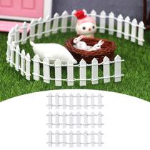 Enfeite de cerca de jardim Dollhouse, 3 peças, mini modelo, escala 1:12
