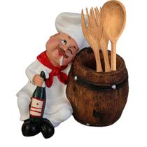 Enfeite de Cozinha Cozinheiro Master Chef Decoração Restaurante Cantina Porta Talher