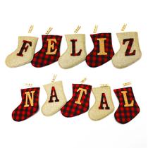 Enfeite De Feliz Natal Bota Pregador Corda Decoração Natalina