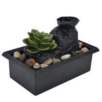 Enfeite de fonte de água de mesa Hapivida com luz de 18 cm