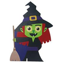 Enfeite de Mesa Bruxa Halloween MDF - 22cm x 15cm Enfeite de Mesa Bruxa Halloween MDF - 22cm x 15cm