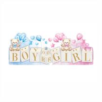 Enfeite de Mesa Chá Revelação Azul e Rosa Enfeite de Mesa Chá Revelação Azul e Rosa