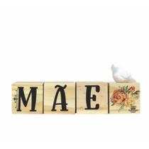 Enfeite De Mesa Cubos Mae Floral Salmao 9x20 P1913