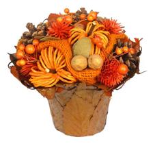 Enfeite De Mesa De Natal - 18cm Vaso Bucólico Laranja