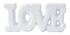 Enfeite De Mesa Decorativo Metalizado Love Porcelana 17 Cm - Inrerponte