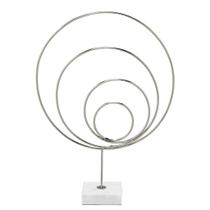 Enfeite de Mesa Escultura Espiral Prata 50cm Espressione