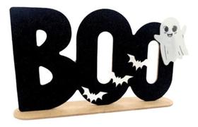 Enfeite De Mesa Fantasminha Boo Halloween Mdf Com Suporte