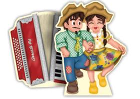 Enfeite de Mesa Festa Junina Casal e Sanfona