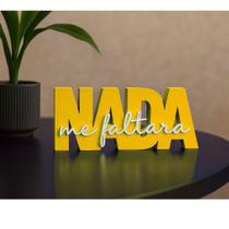 Enfeite de Mesa Frase Inspiradora Nada Me Faltará Decorativo 3D Enfeite de Mesa Frase Inspiradora Nada Me Faltará Decorativo 3D