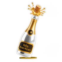 Enfeite De Mesa Garrafa Grande Champanhe Ano Novo 60cm Enfeite De Mesa Garrafa Grande Champanhe Ano Novo 60cm