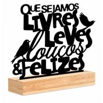 Enfeite de mesa - livres loucos e felizes